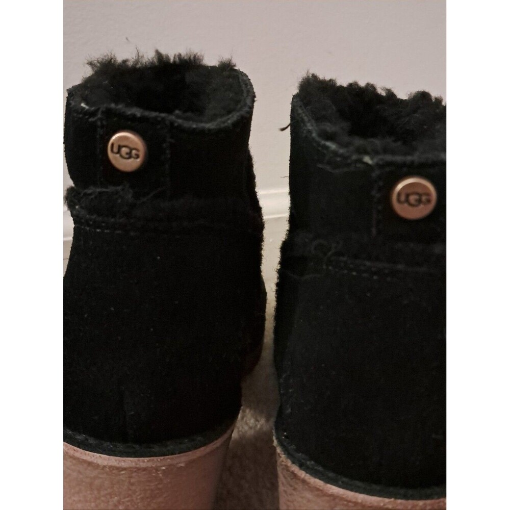 UGG Boots Women's 8.5 Black Suede Block Heel Kasen Chunky Water Resistent Winter - Picture 8 of 10